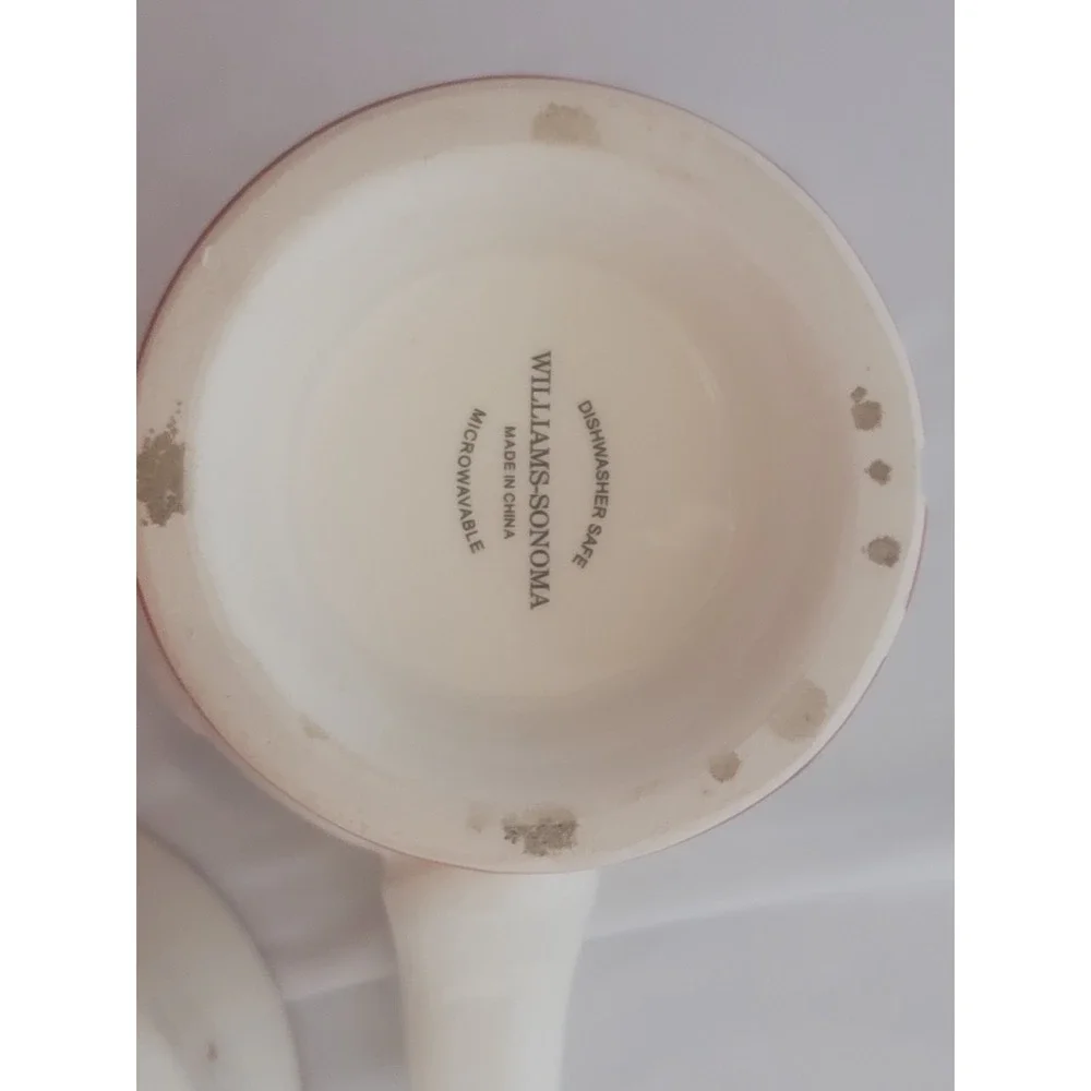 Williams Sonoma Discontinued Snowmen Chef‎ Mug Set of 2 Red Apron Coffee Cups